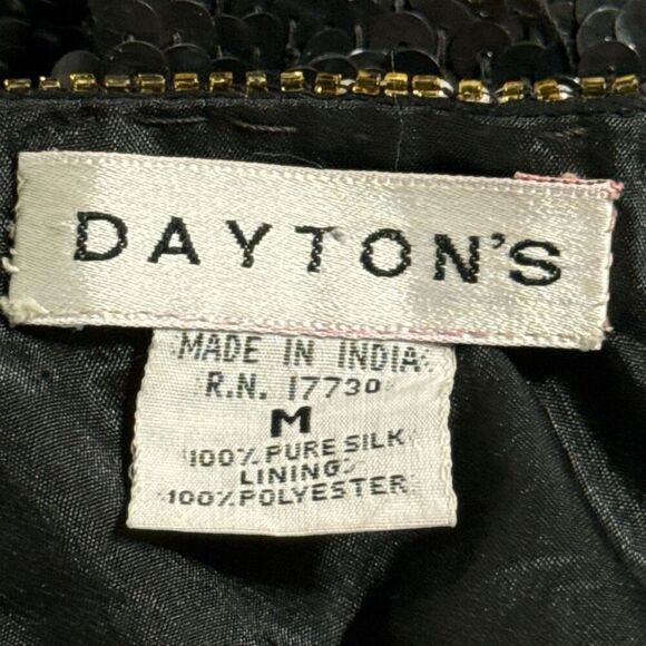 Daytons Oval Room Heavily Sequin Beaded Jacket Womens Size Medium Vintage Black - Picture 6 of 8